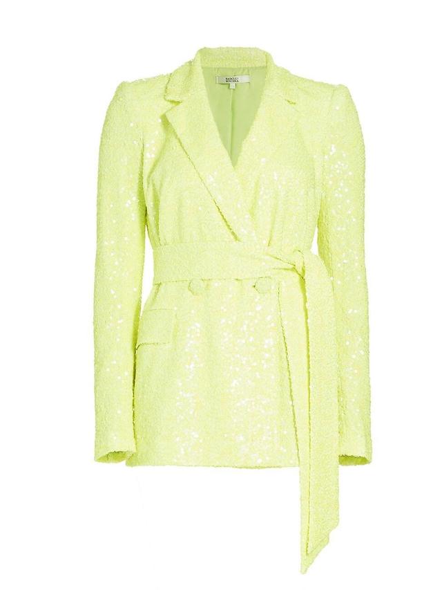 Womens Sequined Double-Breasted Blazer Product Image