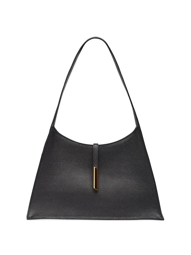 Womens Pointy Grained Leather Shoulder Bag Product Image