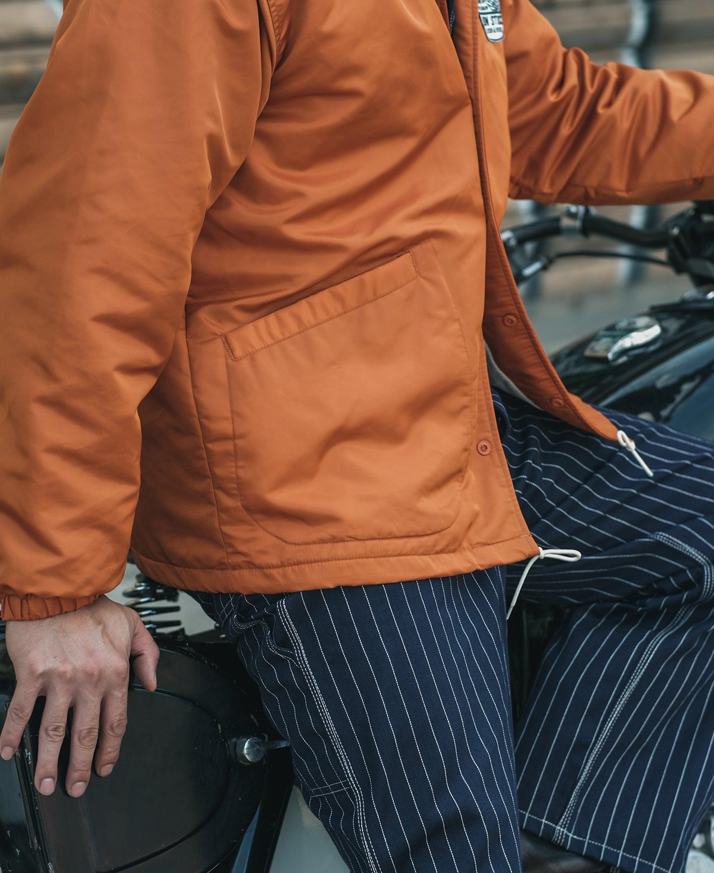 Logo-Appliqued Nylon Coach Jacket - Orange Product Image