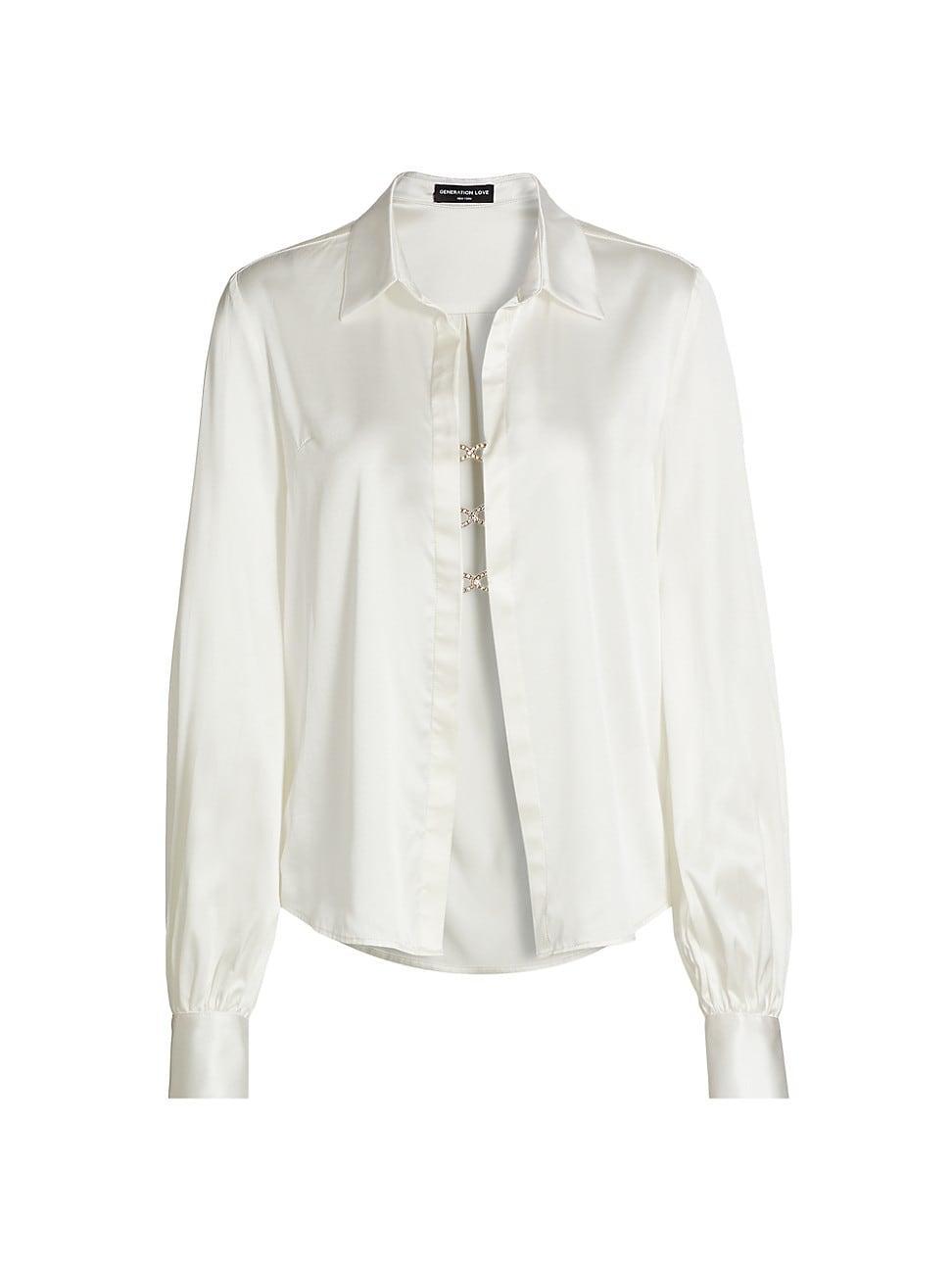 Womens Arnelle Satin Oversized Shirt product image