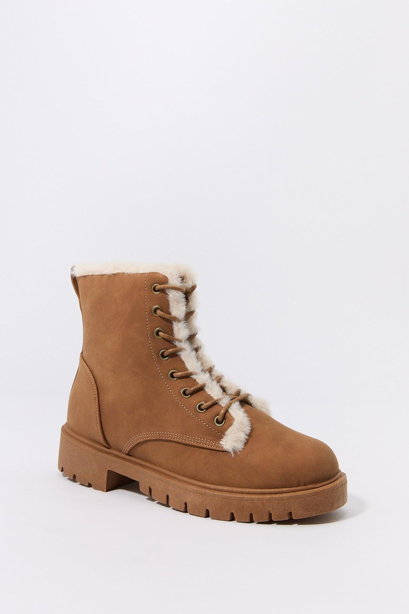 Faux Fur Lined Lace Up Boot Female Product Image