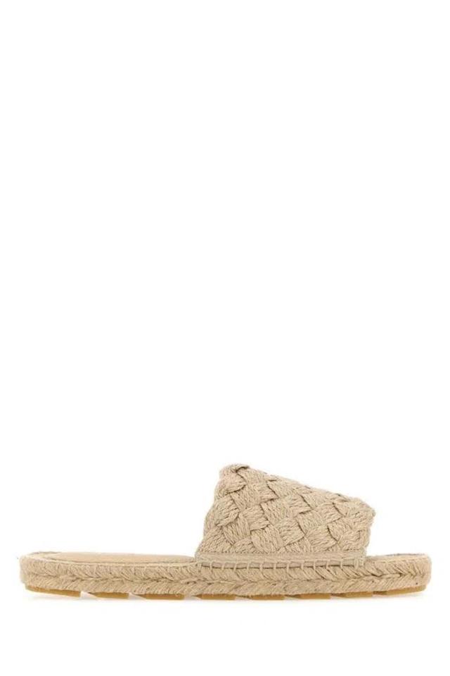 BOTTEGA VENETA Women's Jack Rafia Flat Sandals In Brown Product Image