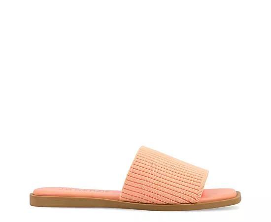 Journee Collection Prisilla Womens Tru Comfort Foam Linen Slip On Slide Sandals Pink Product Image