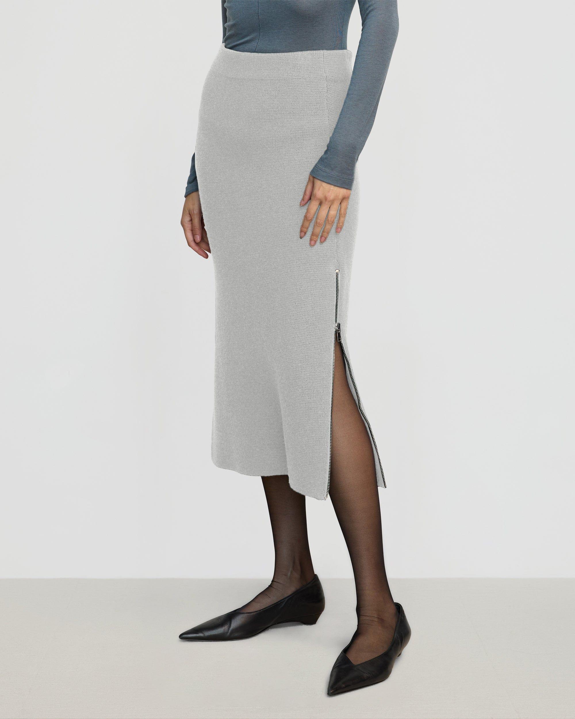 Esti Side-Zip Organic Cotton-Wool Skirt Product Image