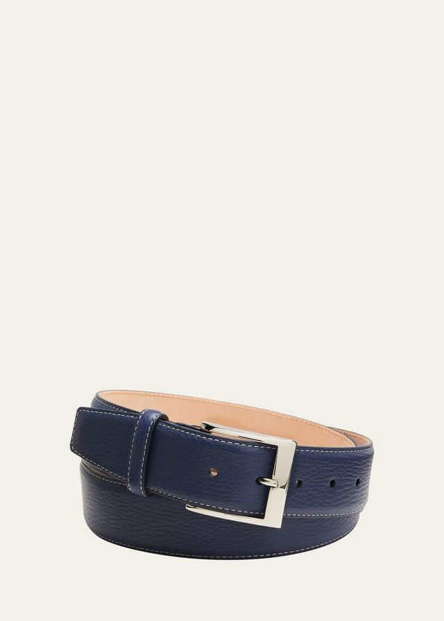 Mens Lagun Grained Leather Belt, 40mm Product Image