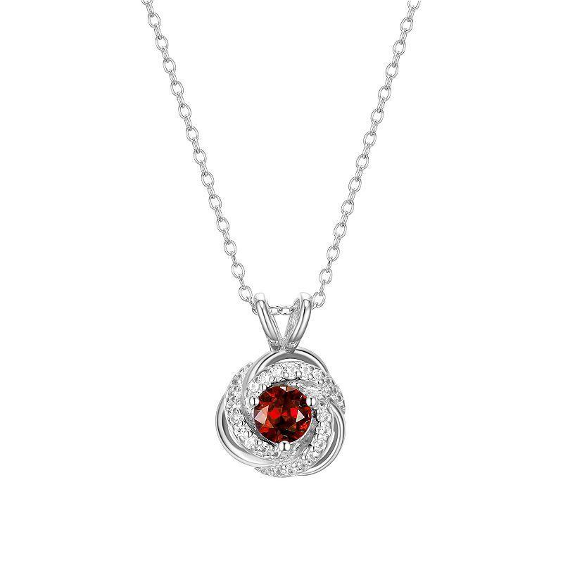 Paj Lab Created Love Knot Pendant Necklace In Rhodium Sterling Silver Product Image