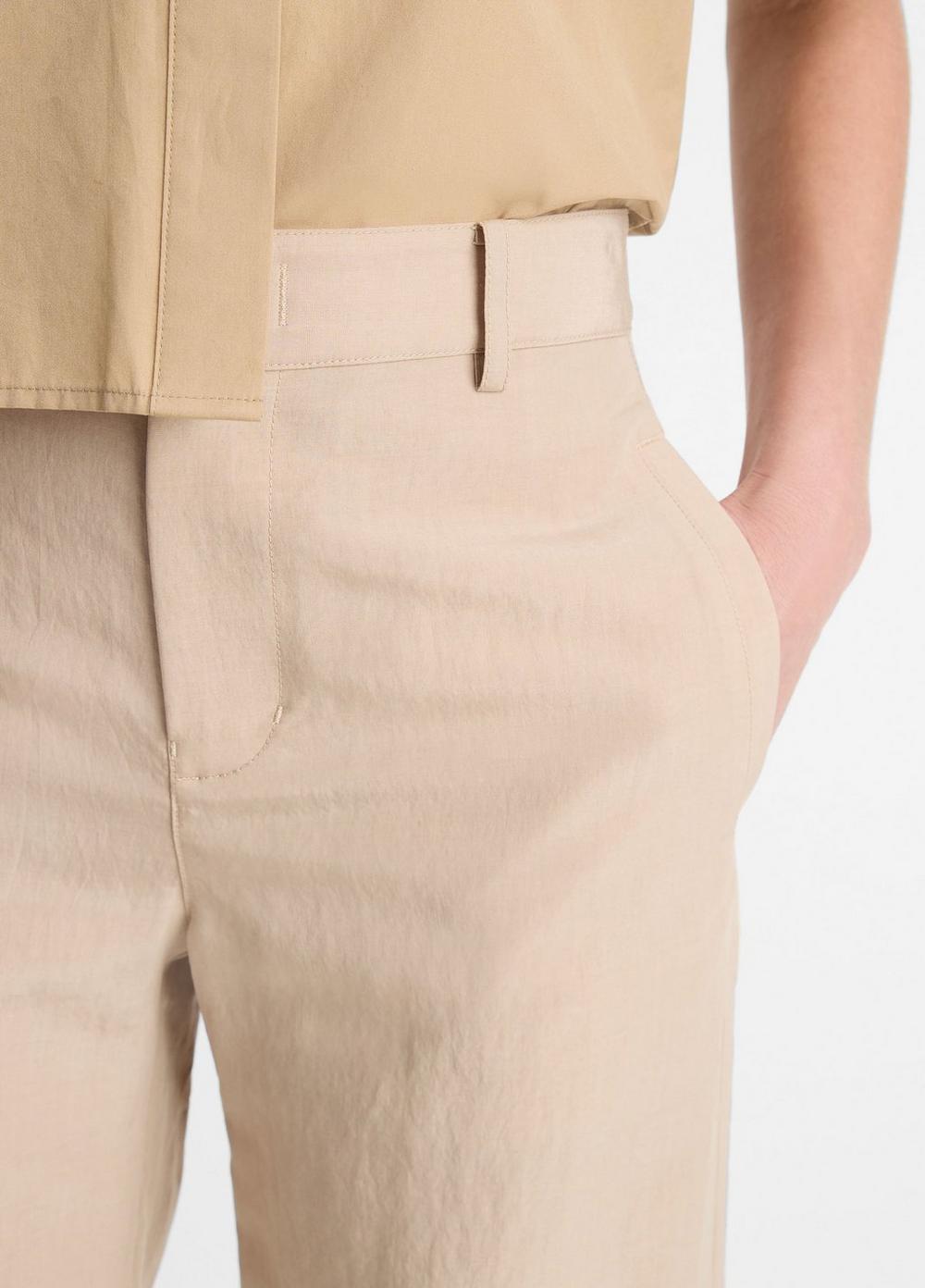 Mid-Rise Textured Wide-Leg Trouser Product Image