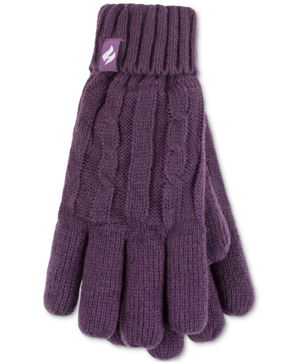 Heat Holders Womens Amelia Solid Cable-Knit Gloves Product Image