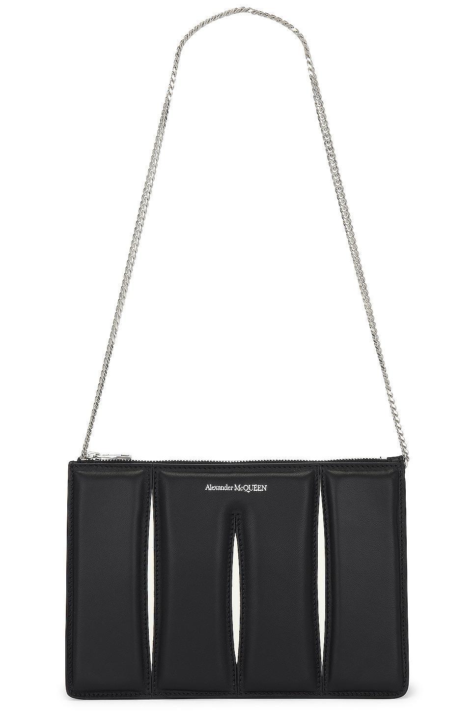 Alexander McQueen The Slash Zip Coin Bag in Black Product Image