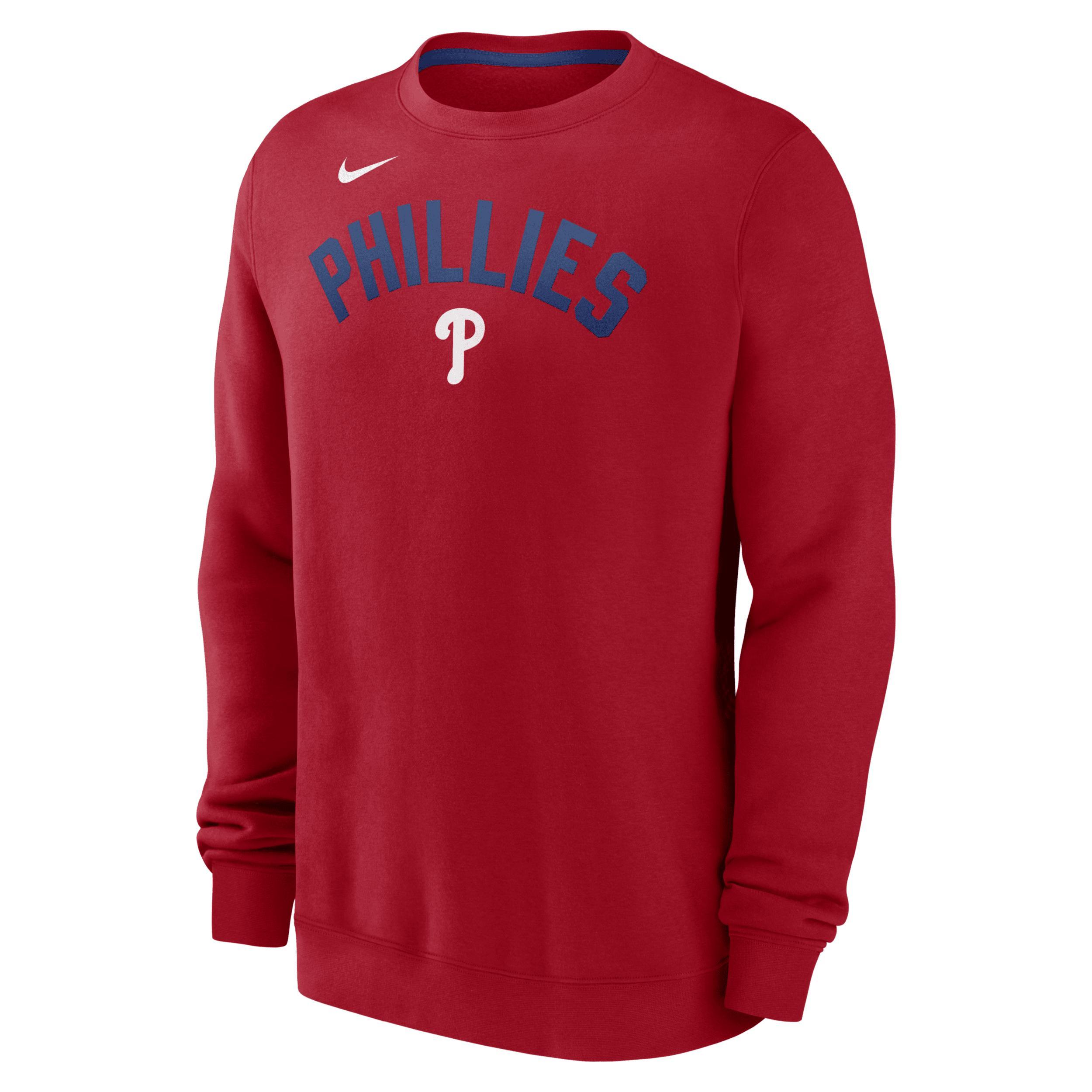 Mens Nike Philadelphia Phillies Classic Fleece Performance Pullover Sweatshirt Product Image