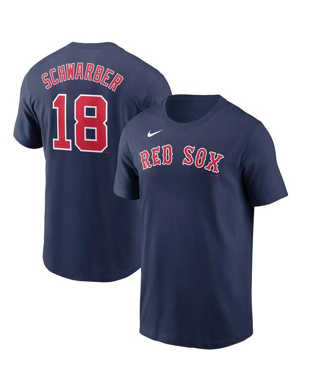 Mens Nike Kyle Schwarber Navy Boston Red Sox Name and Number T-shirt Product Image