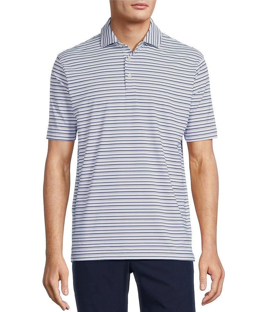 Hart Schaffner Marx Luxury Performance Short Sleeve Multi Stripe Polo Shirt Product Image