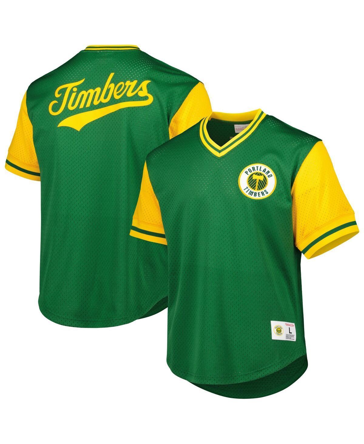 Mens Mitchell & Ness Portland Timbers Mesh V-Neck T-Shirt Product Image