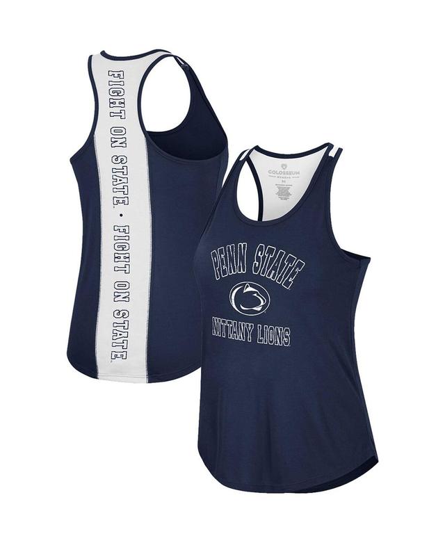 Womens Colosseum Navy Penn State Nittany Lions 10 Days Racerback Scoop Neck Tank Top Product Image