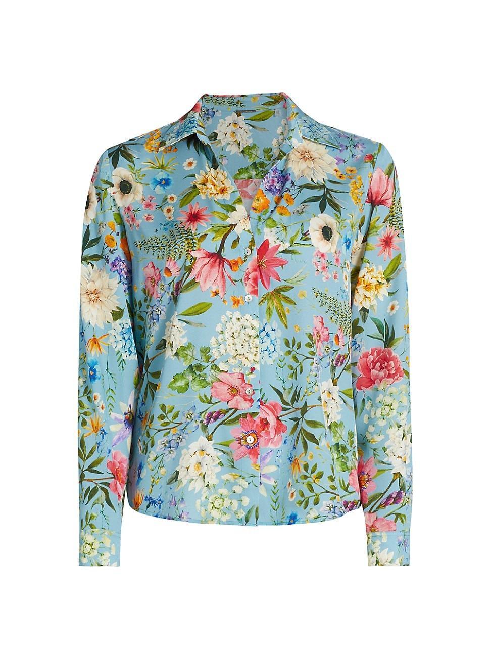 Womens Madeline Wild Meadow Silk-Blend Blouse Product Image