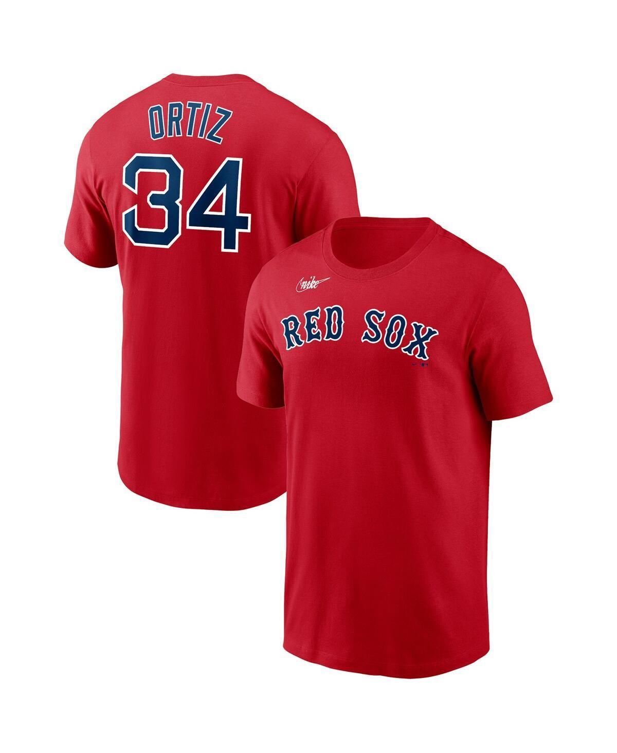 Mens Nike David Ortiz Red Boston Red Sox Name and Number T-shirt Product Image