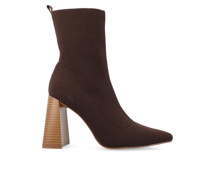 Women's Journee Collection Noralinn Heeled Stretch Knit Booties Product Image