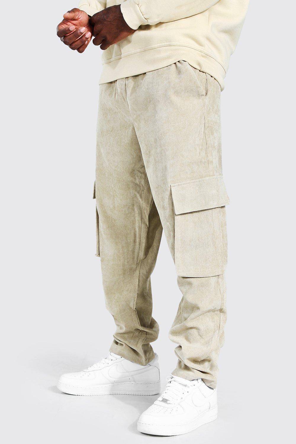 Corduroy Straight Leg Cargo Pants | boohooMAN USA product image