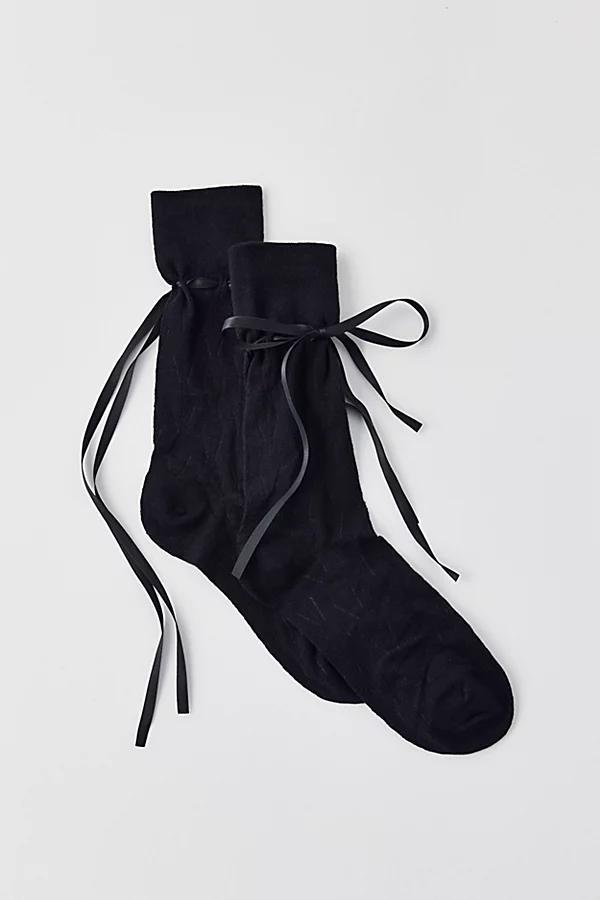 Ariana Bow Crew Sock Womens at Urban Outfitters Product Image