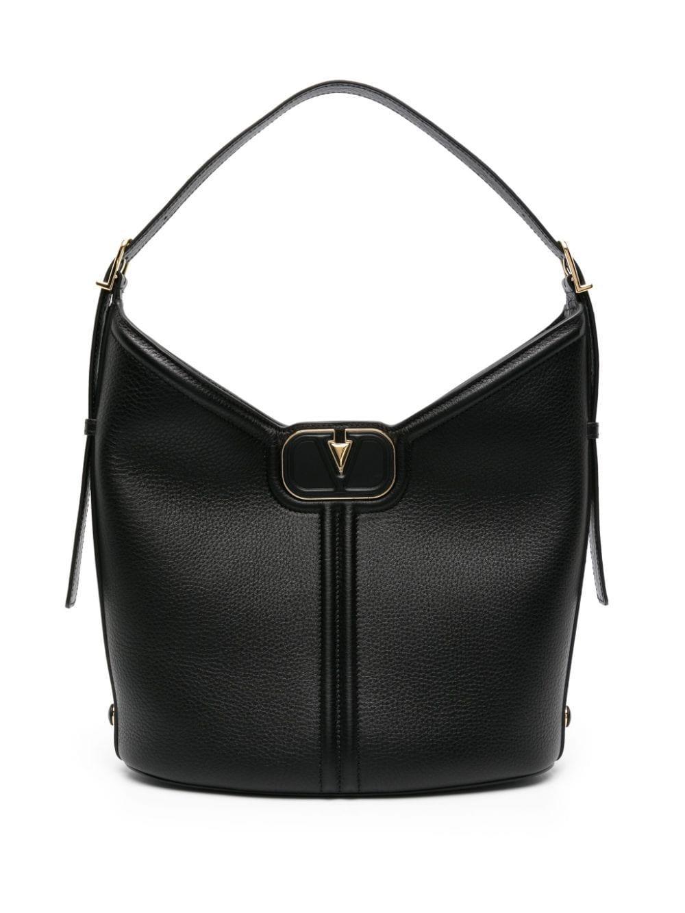 Vlogo Leather Shoulder Bag In Black Product Image