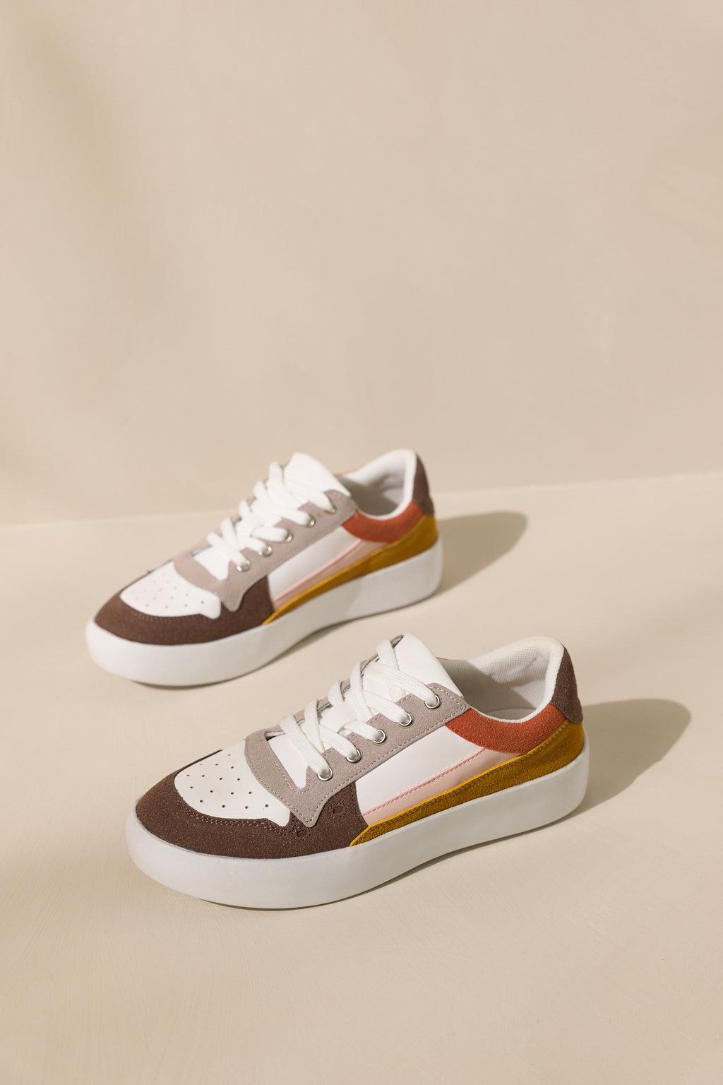 Perfect Pace Taupe Multi Platform Sneakers Product Image