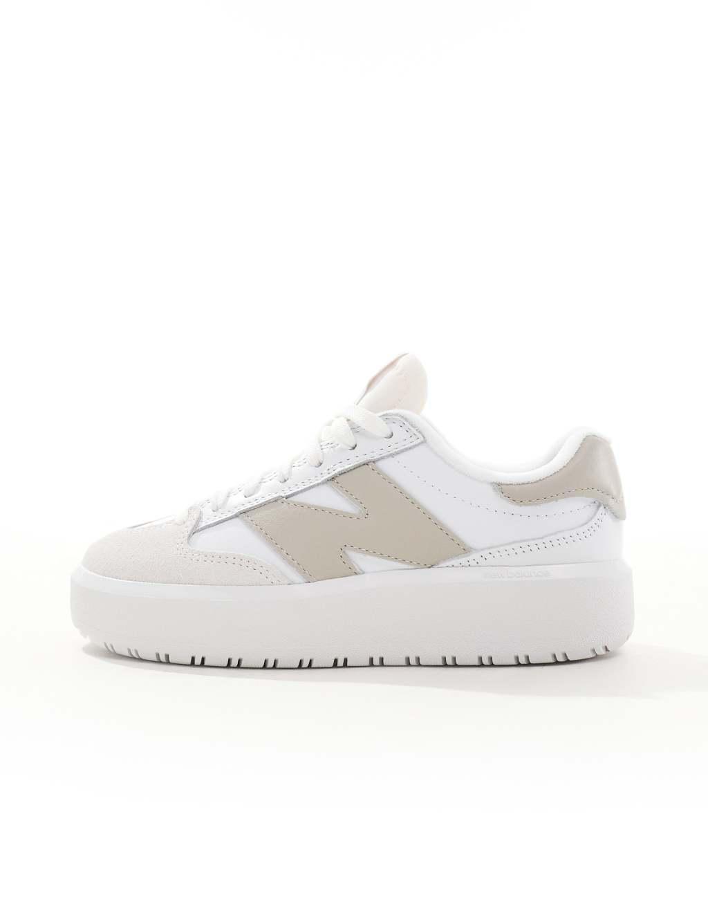 New Balance CT302 sneakers in white with cream detail  Product Image