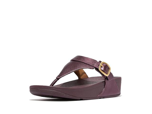 FitFlop Lulu Adjustable-Buckle Metallic-Leather Toe-Post Sandals (Metallic Mauve Wine) Women's Sandals Product Image