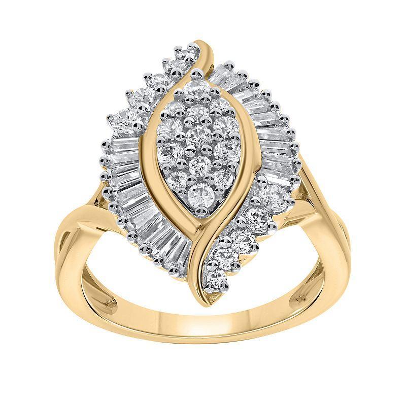 Irena Park 10k Gold 1 Carat T.W. Diamond Marquise Ring, Womens Yellow Product Image