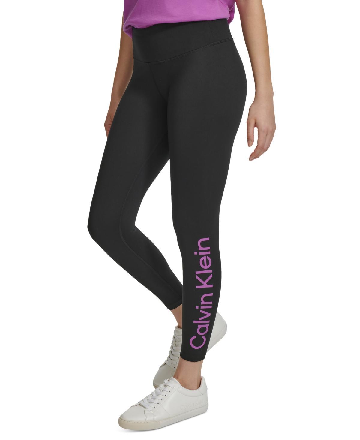 Calvin Klein Performance Womens High-Rise Logo 7/8 Leggings - Black Product Image