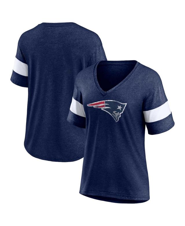 Womens Fanatics Navy New England Patriots Plus Size Logo V-Neck T-shirt Product Image