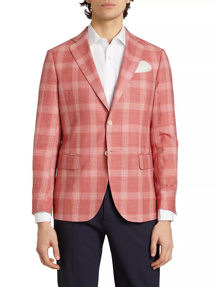 Slim-Fit Plaid Wool-Blend Two-Button Sport Coat Product Image