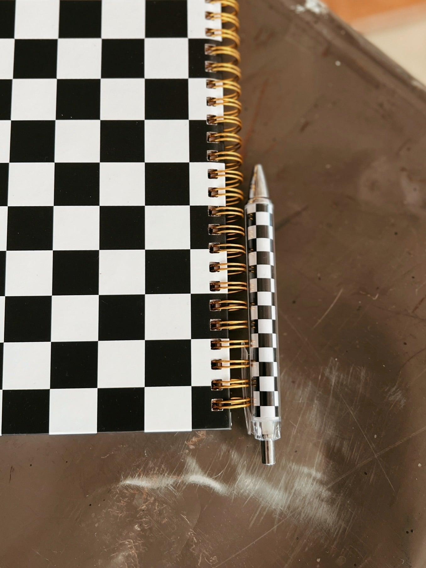 Black & White Checkered Notebook Product Image