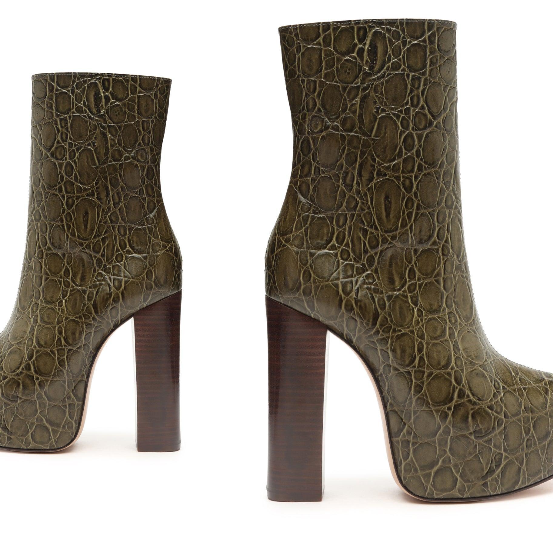 Leighton Crocodile-Embossed Leather Bootie Female Product Image