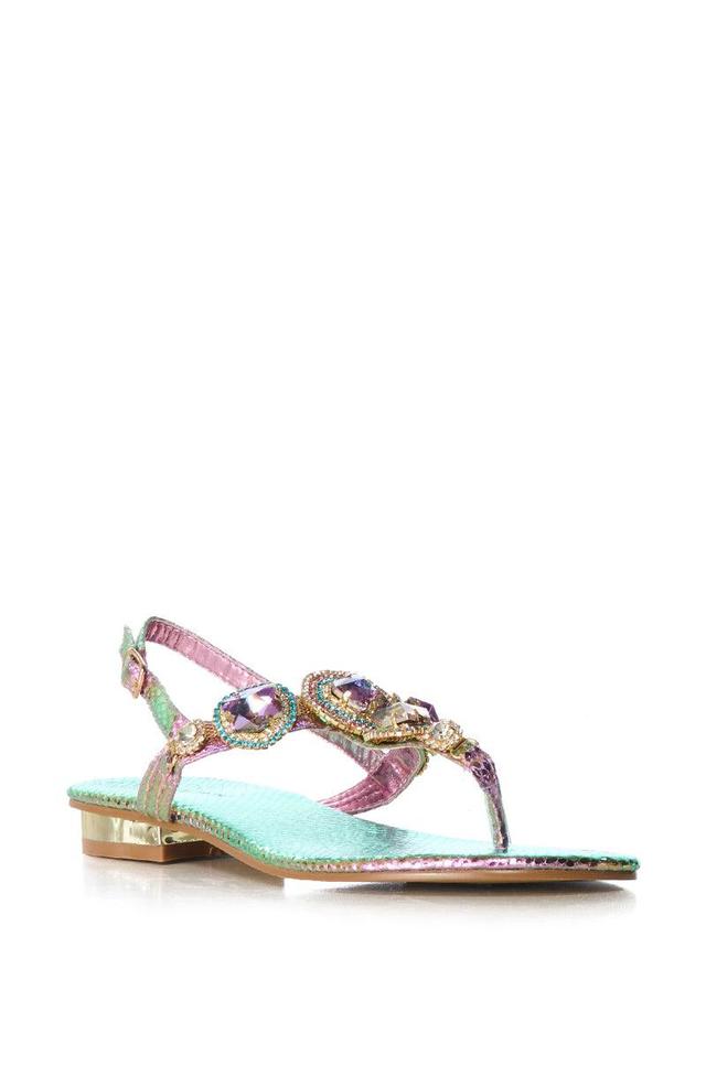 AZALEA WANG OKI EMBELLISHED SANDAL IN MULTI Product Image