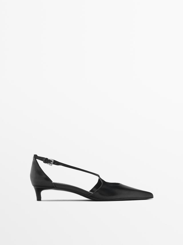 Heeled shoes with instep straps · Black · Heel Shoes | Massimo Dutti Product Image