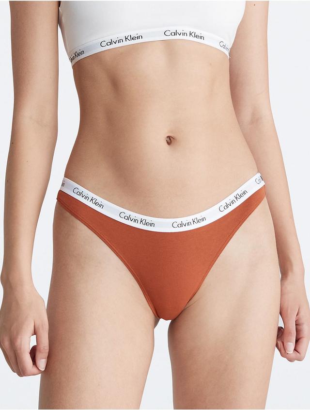 Calvin Klein Womens Carousel Logo Cotton Thong - Black - XS Product Image