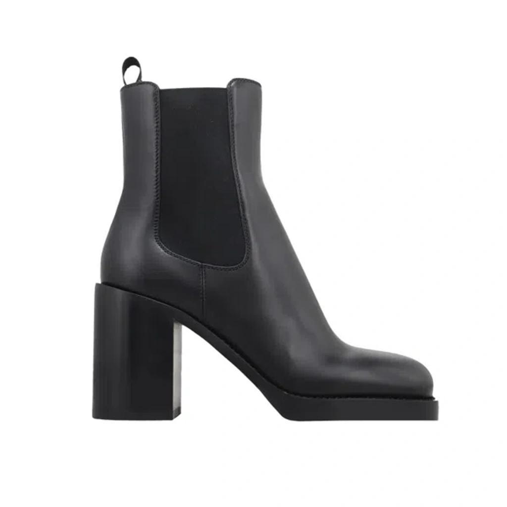 PRADA Brushed-leather 85mm Leather Boots In Black product image