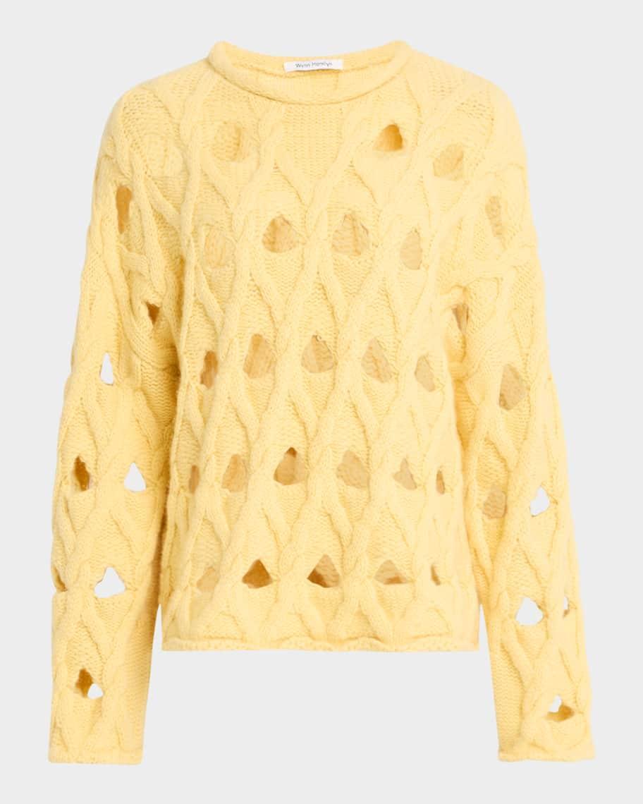 Cable-Knit Crewneck Sweater Product Image