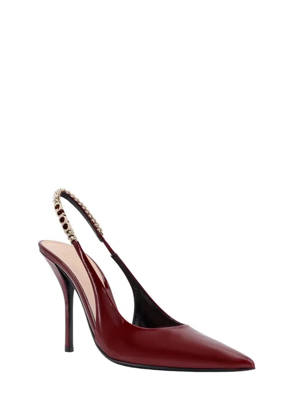 GUCCI Patent Leather Slingback Pumps In Red Product Image