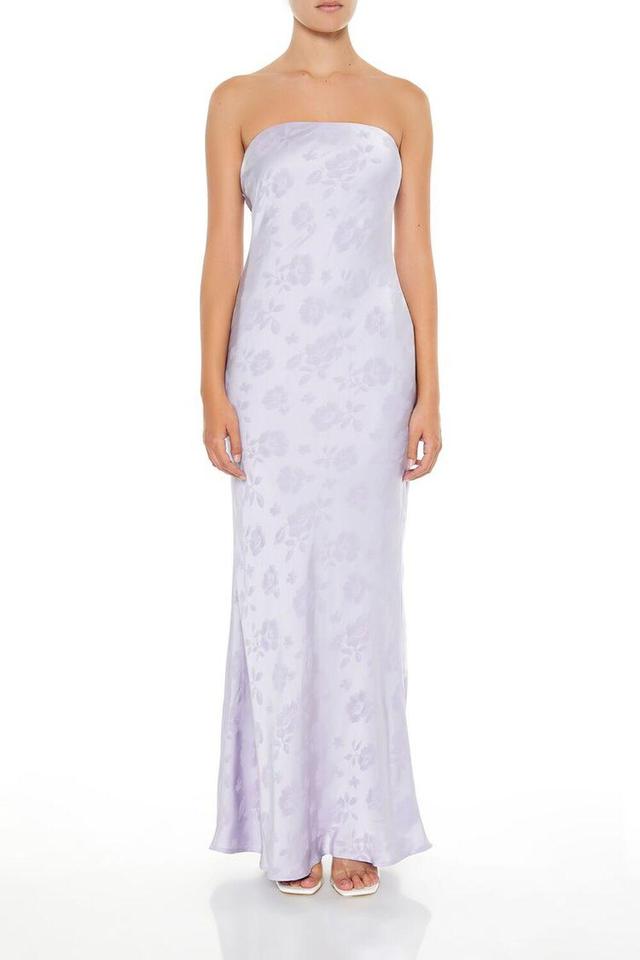 Satin Floral Jacquard Maxi Dress | Forever 21 Product Image