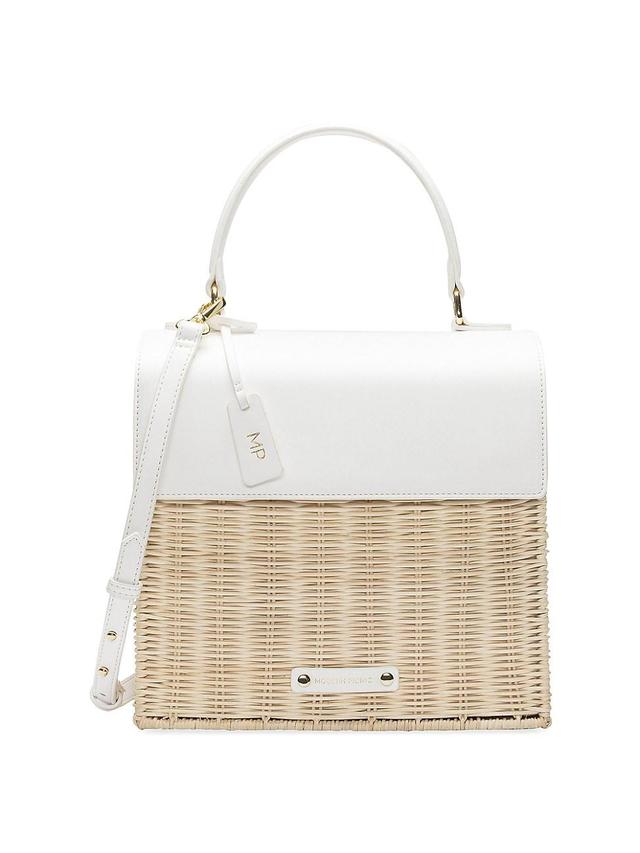 Womens The Luncher Wicker & Vegan Leather Bag Product Image