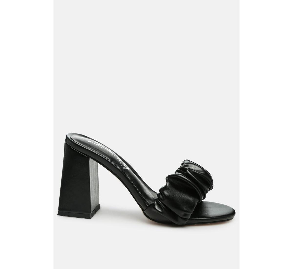 Womens Noie Ruched Strap Block Heel Sandals Product Image