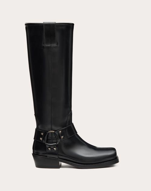 ROCKSTUD CALFSKIN BIKER BOOT 40MM Product Image