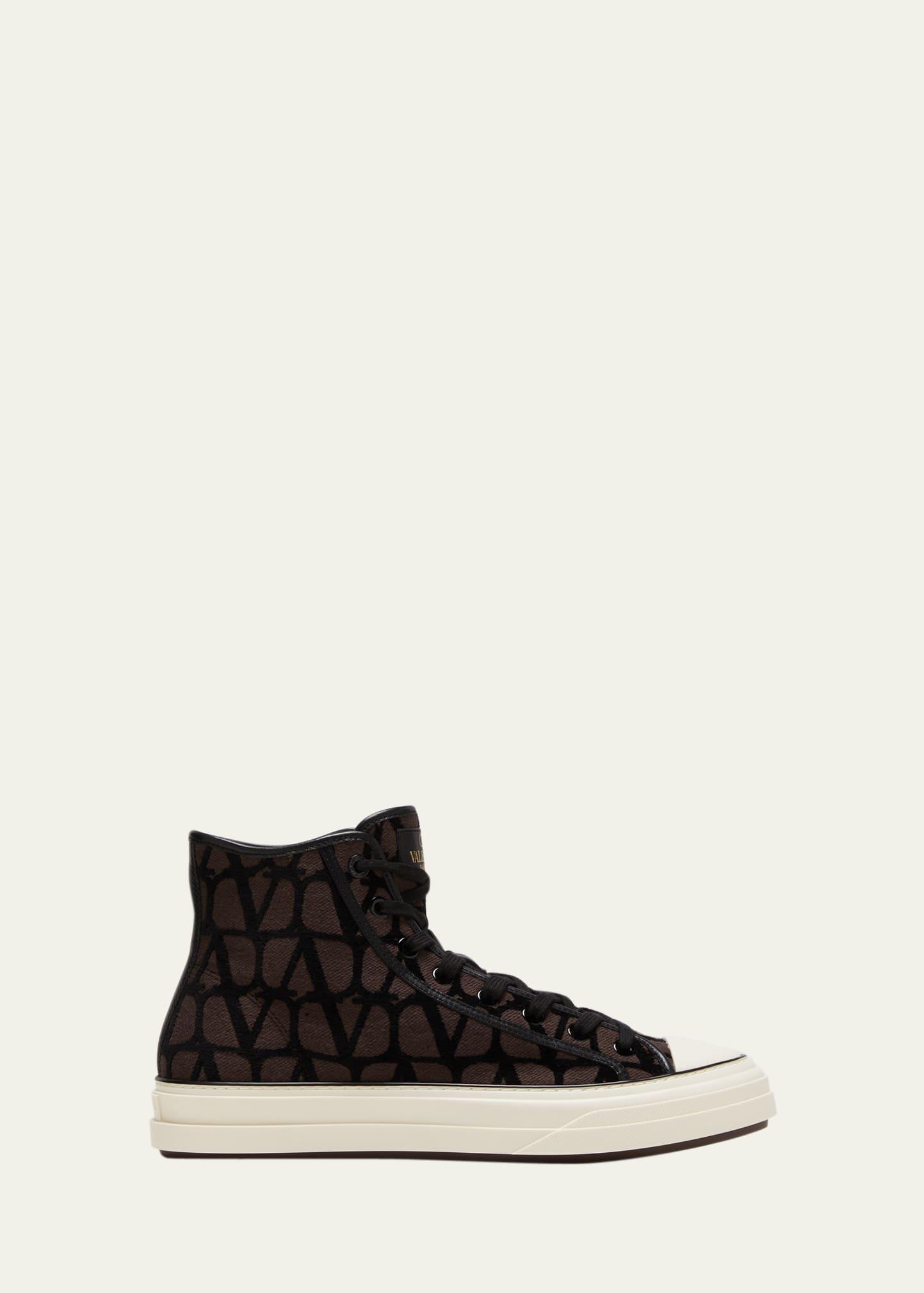 Valentino Garavani Mens Jacquard Logo High Top Sneakers Product Image