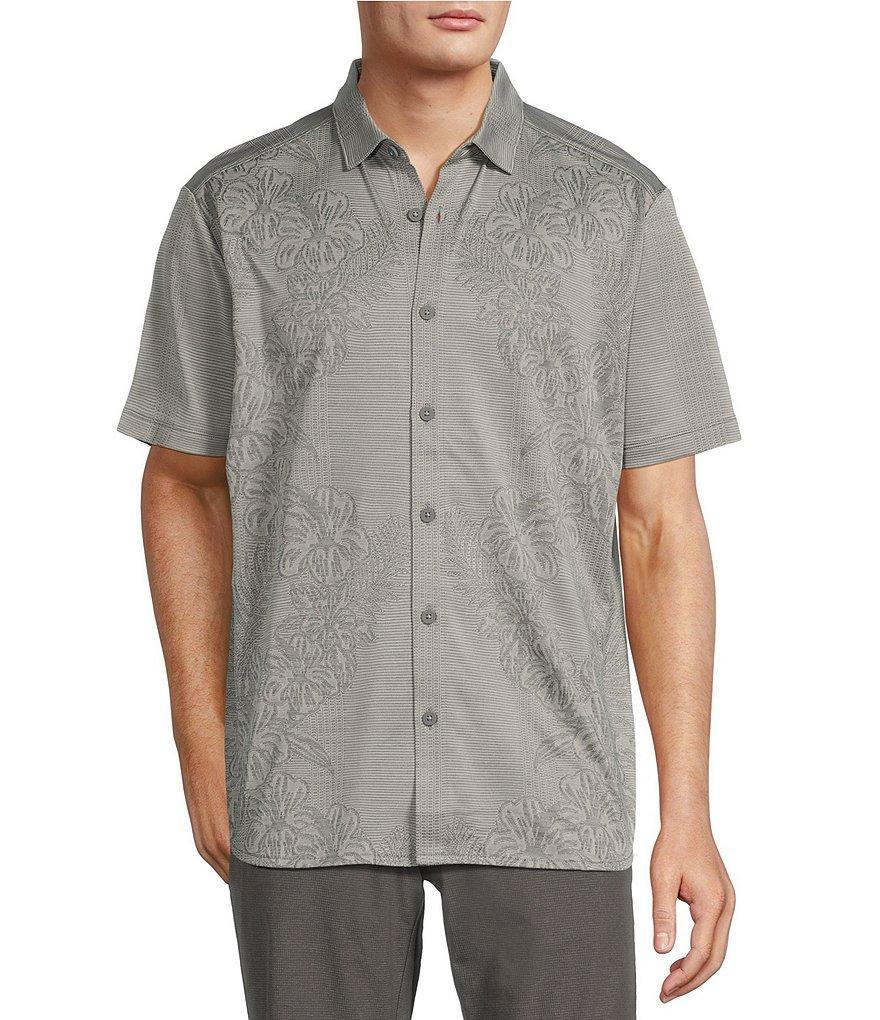 Tommy Bahama Palm Coast Cascade Vines Jacquard Short Sleeve Woven Camp Shirt Product Image