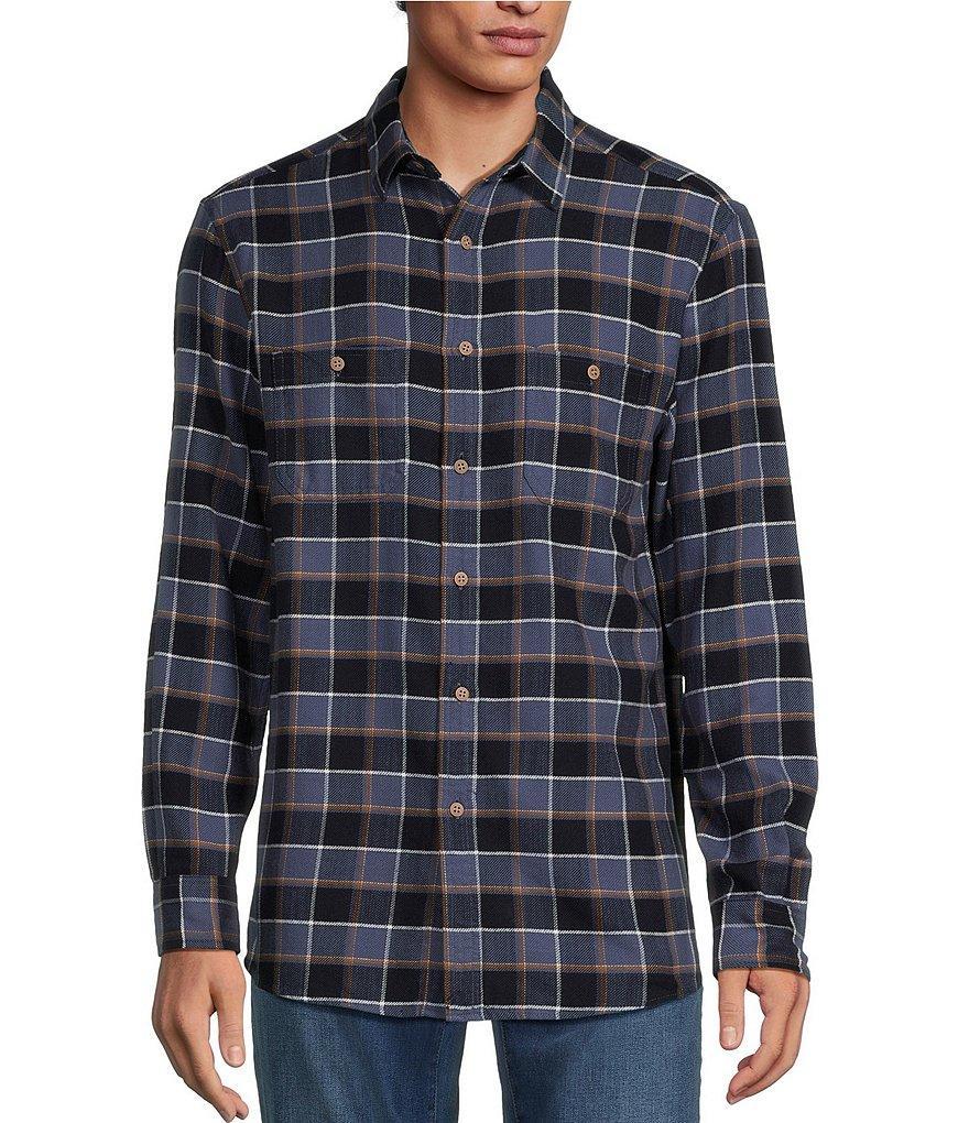 Rowm Long Sleeve Buffalo Plaid Slub Button Front Woven Shirt Product Image