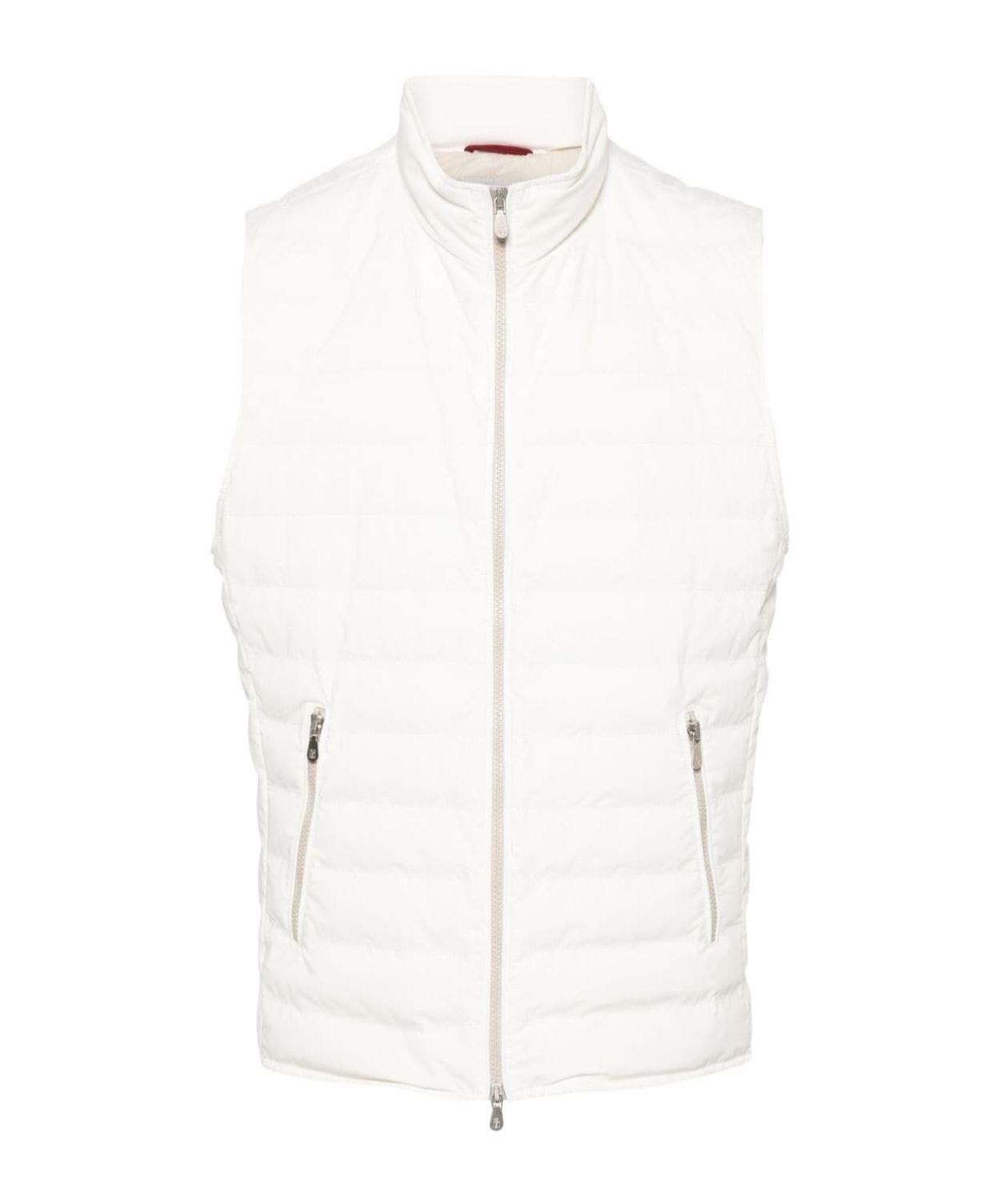 BRUNELLO CUCINELLI Zip-up Quilted Gilet In Beige Product Image