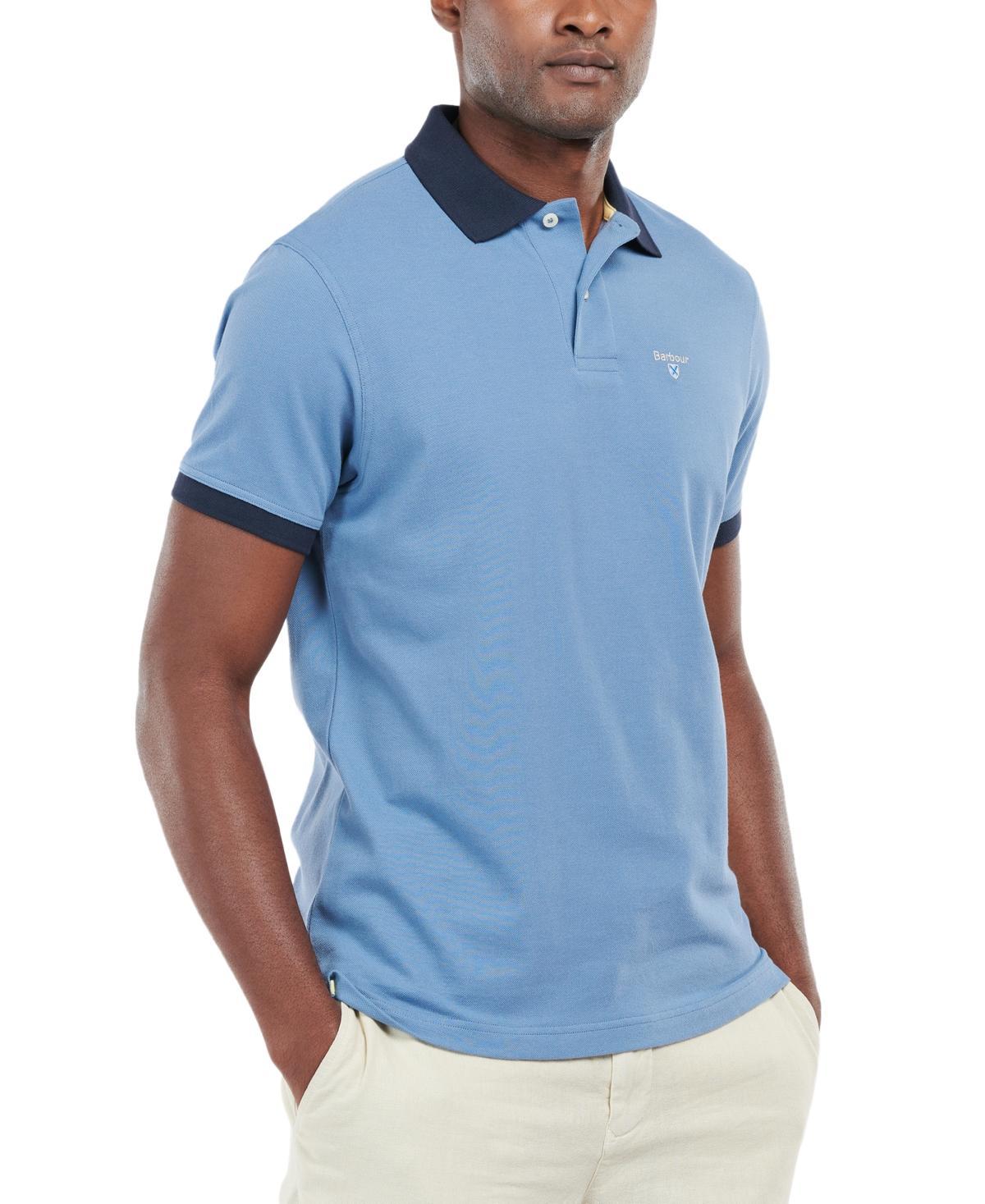 Barbour Mens Lynton Contrast-Trim Polo Product Image