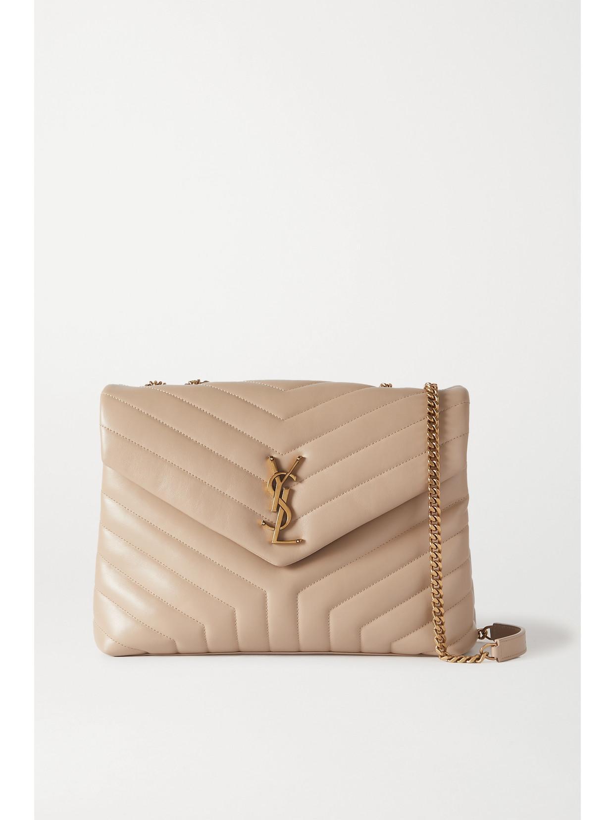 SAINT LAURENT Loulou Medium Quilted Leather Shoulder Bag In Beige Product Image