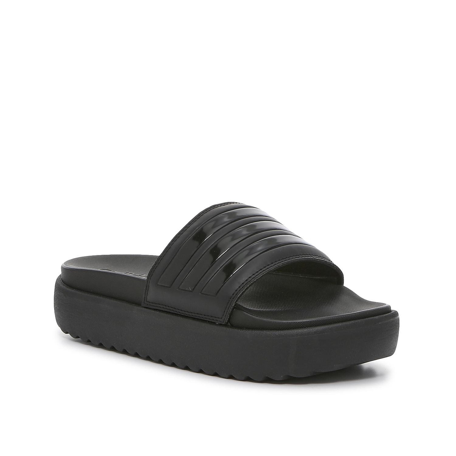 adidas Adilette Womens Platform Slides Black Product Image